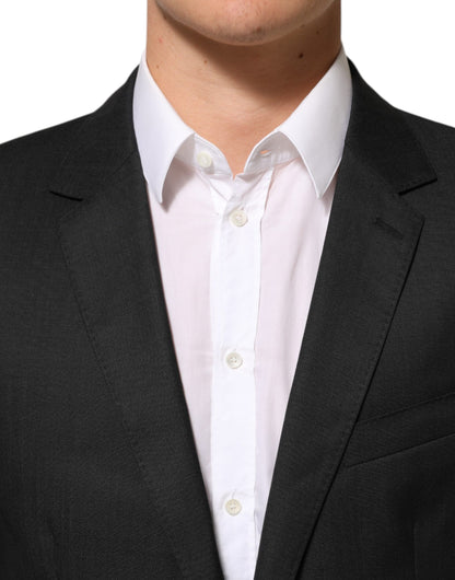 Dolce & Gabbana Men's Single Breasted Virgin Wool & Rayon Blazer - Black