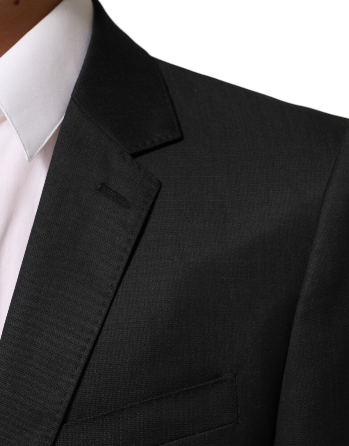 Dolce & Gabbana Men's Single Breasted Virgin Wool & Rayon Blazer - Black
