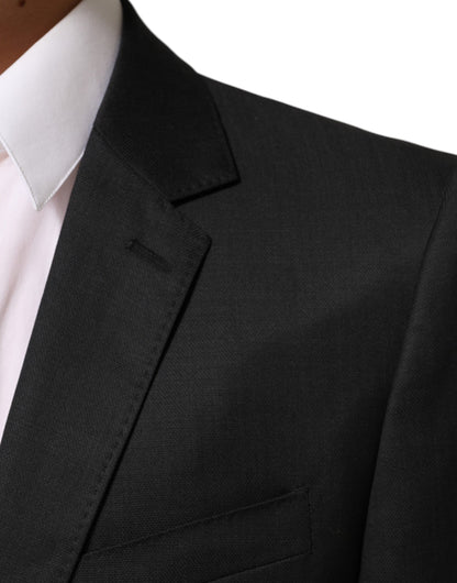 Dolce & Gabbana Men's Single Breasted Virgin Wool & Rayon Blazer - Black