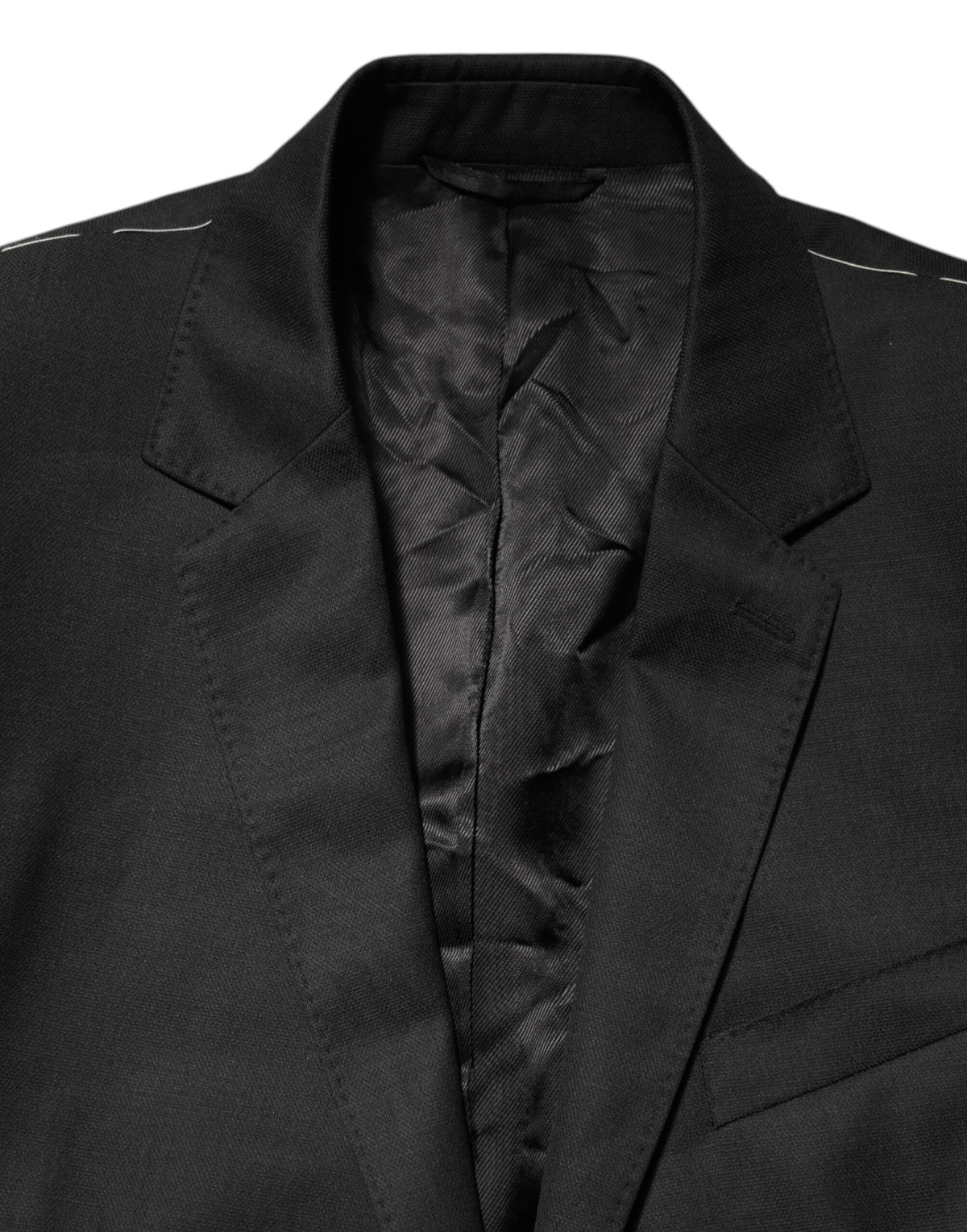 Dolce & Gabbana Men's Single Breasted Virgin Wool & Rayon Blazer - Black