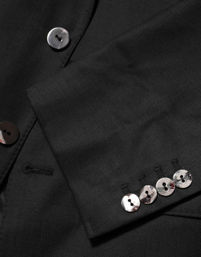 Dolce & Gabbana Men's Single Breasted Virgin Wool & Rayon Blazer - Black