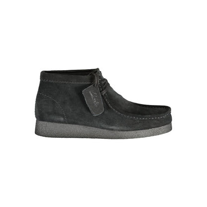 Lace-Up Boots by Clarks for men in polyethylene polyester suede leather black features an dynamic silhouette, showcasing the dynamic Men's Polyethylene Polyester Suede Leather Lace-Up Boots design with its distinctive and elegant .