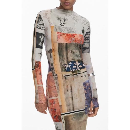 Desigual Beige Elastane Dress