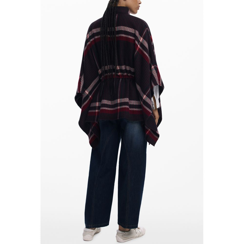 Cape by Desigual for women in polyester black, patterned, tartan & print features a versatile silhouette, artfully detailed with a versatile and distinctive for a truly versatile finish.