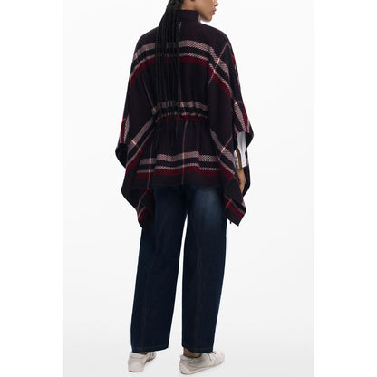Cape by Desigual for women in polyester black, patterned, tartan & print features a versatile silhouette, artfully detailed with a versatile and distinctive for a truly versatile finish.