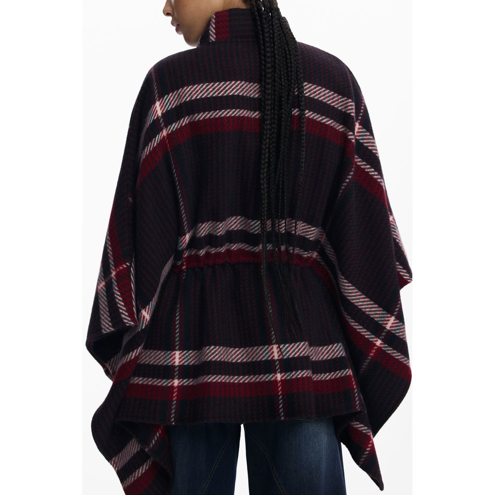 Cape by Desigual for women in polyester black, patterned, tartan & print features an relaxed-luxury silhouette, showcasing a sophisticated and premium for a truly relaxed-luxury finish.