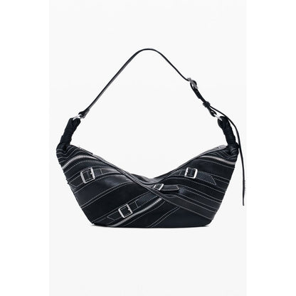 Desigual Nero Poliuretano Women Shoulder Bag