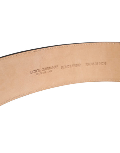 Dolce & Gabbana Brass & Calf Leather Belt - Brown
