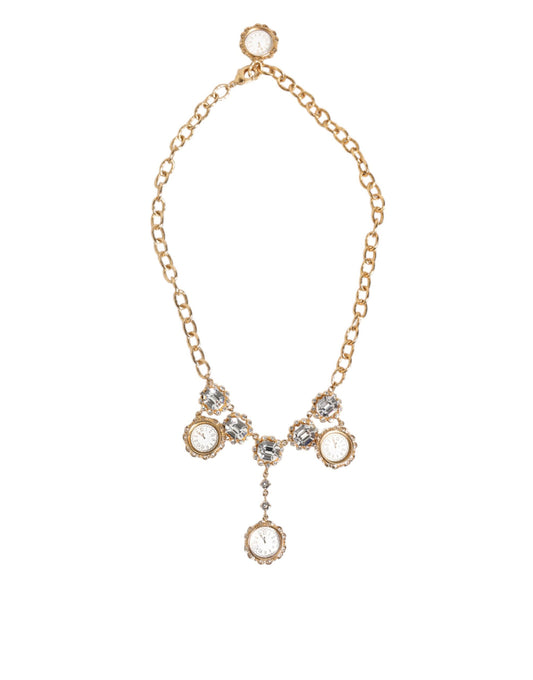 Dolce & Gabbana Women's Brass Gold Crystal Enamel & Rhinestone Necklace - Gold