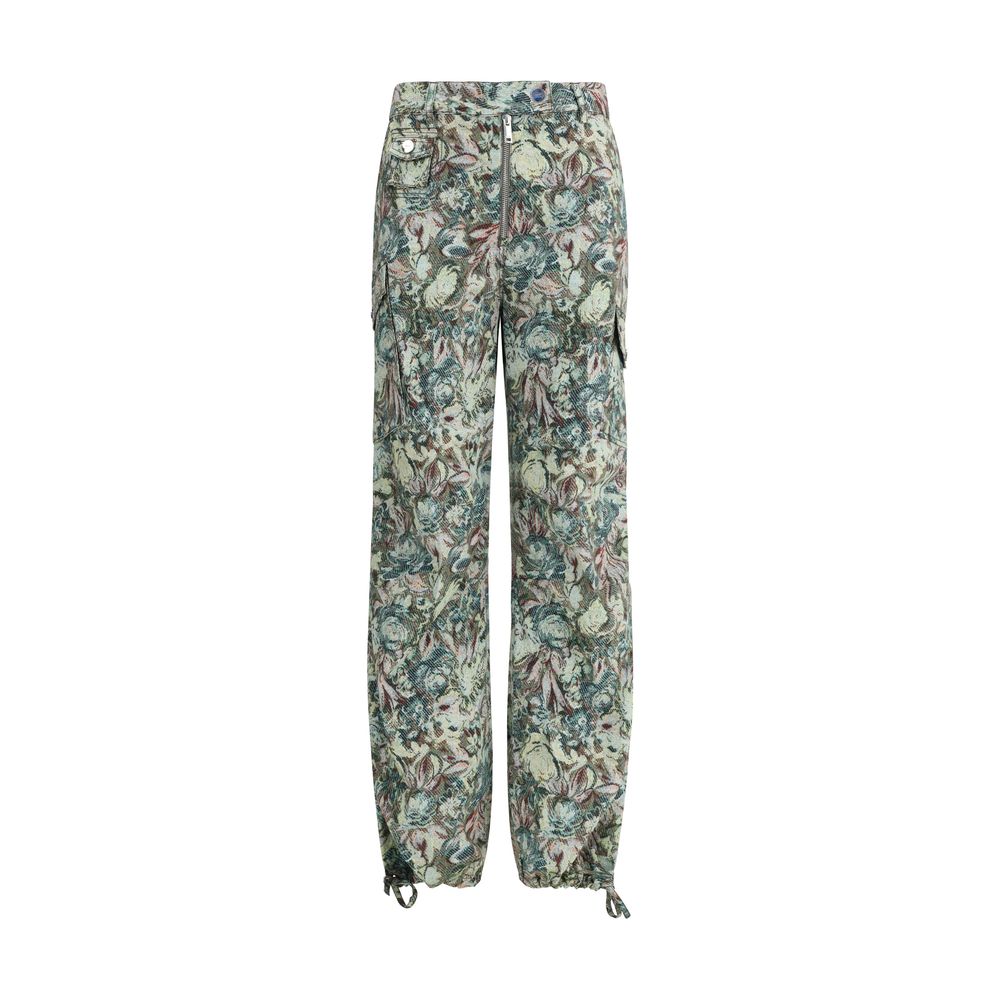 Casual Pants by Ganni for women in stretch organic cotton multicolor & print features a polished silhouette with a polished relaxed-fit, regular-fit & oversized, reaching a polished long and finished with a polished .