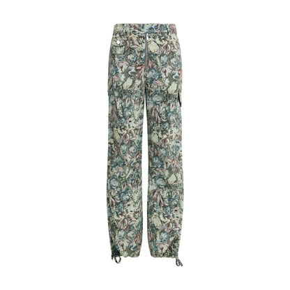 Casual Pants by Ganni for women in stretch organic cotton multicolor & print features a polished silhouette with a polished relaxed-fit, regular-fit & oversized, reaching a polished long and finished with a polished .