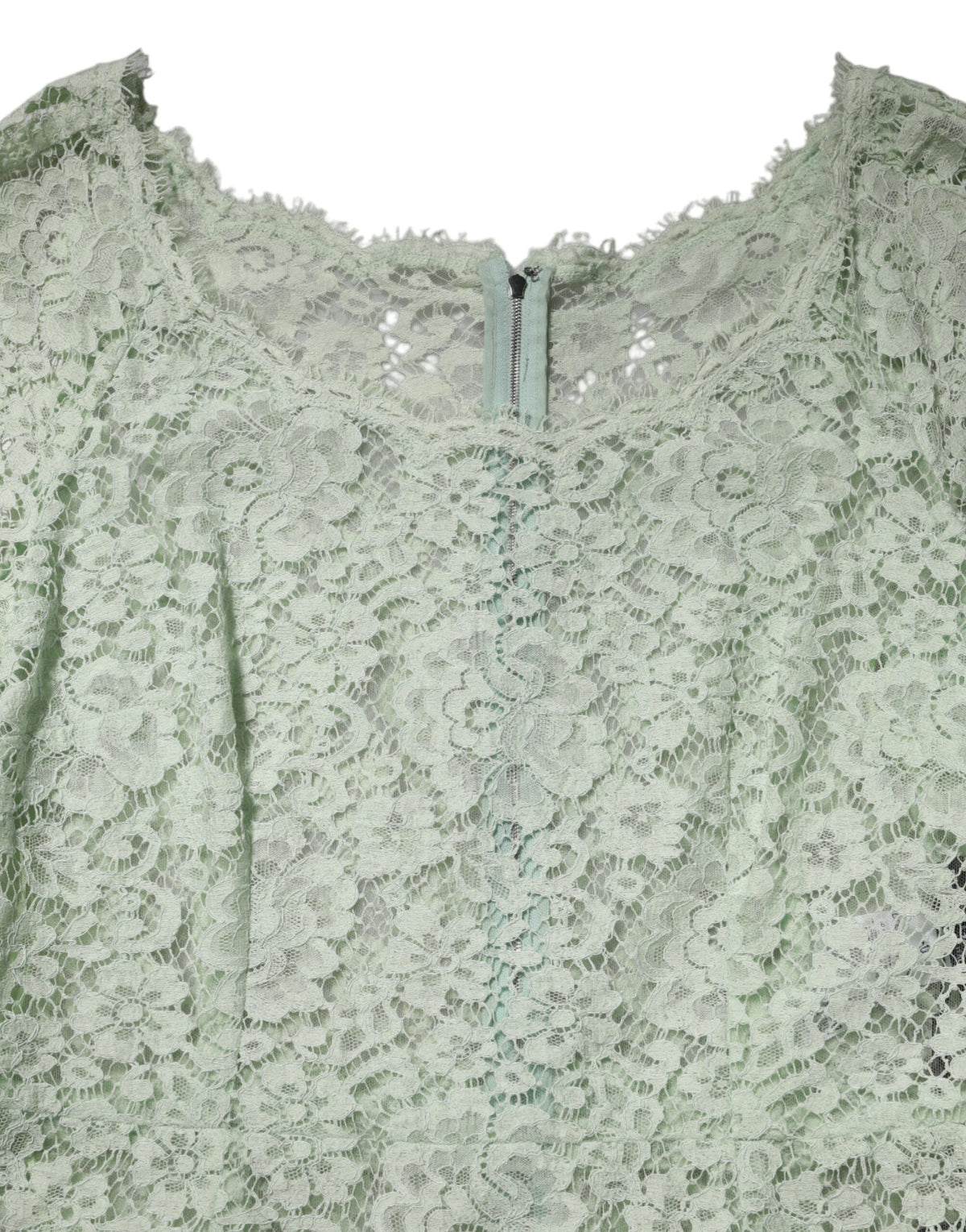 Dolce & Gabbana Women's Short-Sleeve Polyamide Silk Viscose & Cotton Midi Short Dress - Mint Green Floral