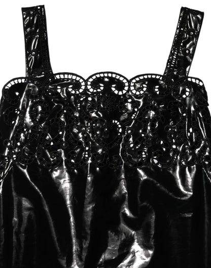 Dolce & Gabbana Women's A Line Sheath Cocktail Sleeveless Polyamide & Polyester Mini Dress - Black