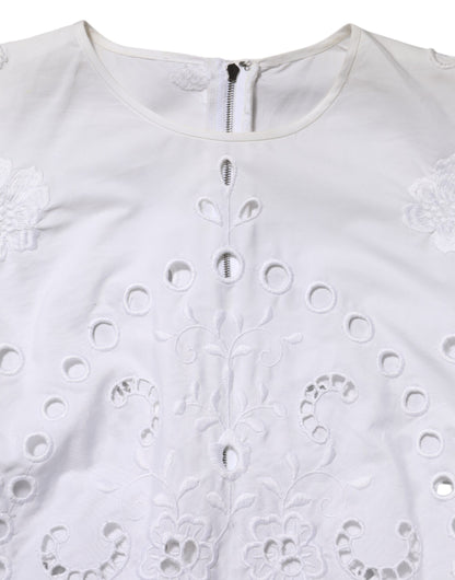 Dolce & Gabbana Women's A Line Sheath Cocktail Long-Sleeve Cotton Polyester Short Mini Dress - White