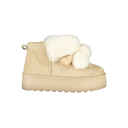 Laura Biagiotti Beige Polyester Women Boot