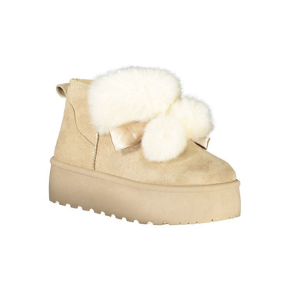Laura Biagiotti Beige Polyester Women Boot