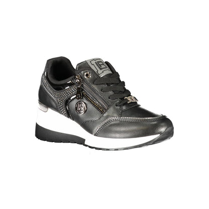 Athletic Sneakers by Laura Biagiotti for women in polyester & polyethylene black showcases an impeccable silhouette, defined by an impeccable athletic style design that perfectly captures the essence of the Women's Athletic Polyester & Polyethylene Sneakers.