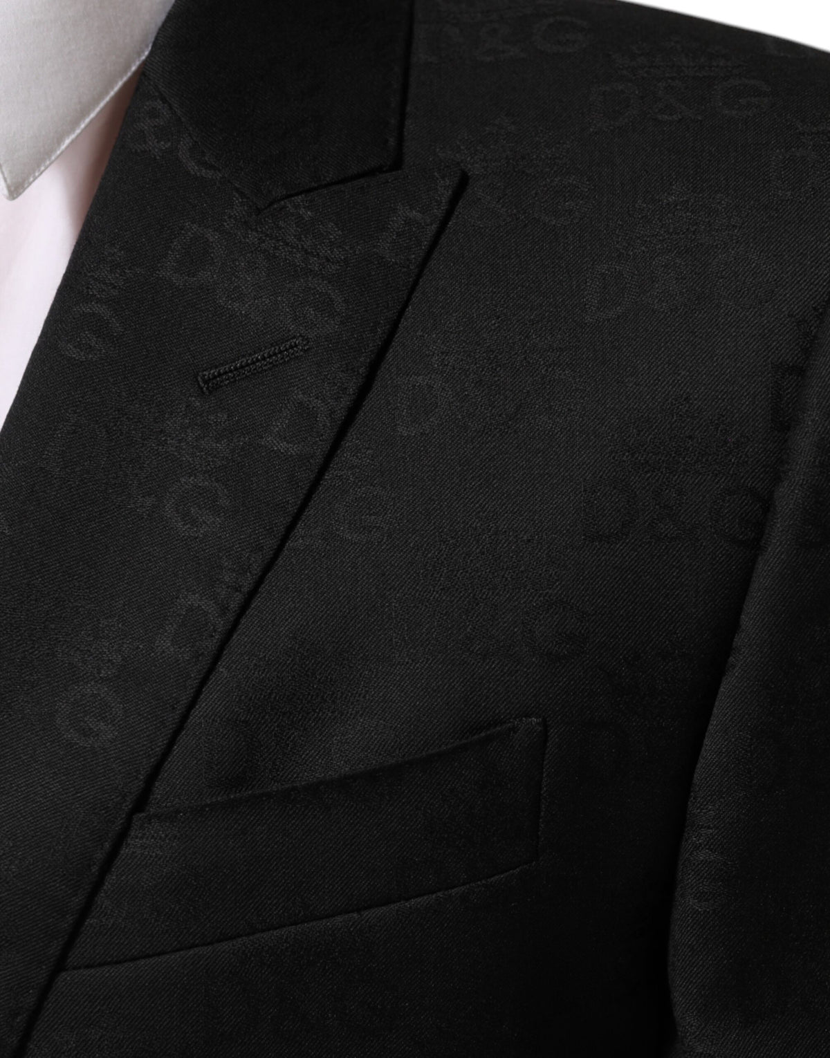 Dolce & Gabbana Men's Single Breasted Silk & Virgin Wool Blazer - Black