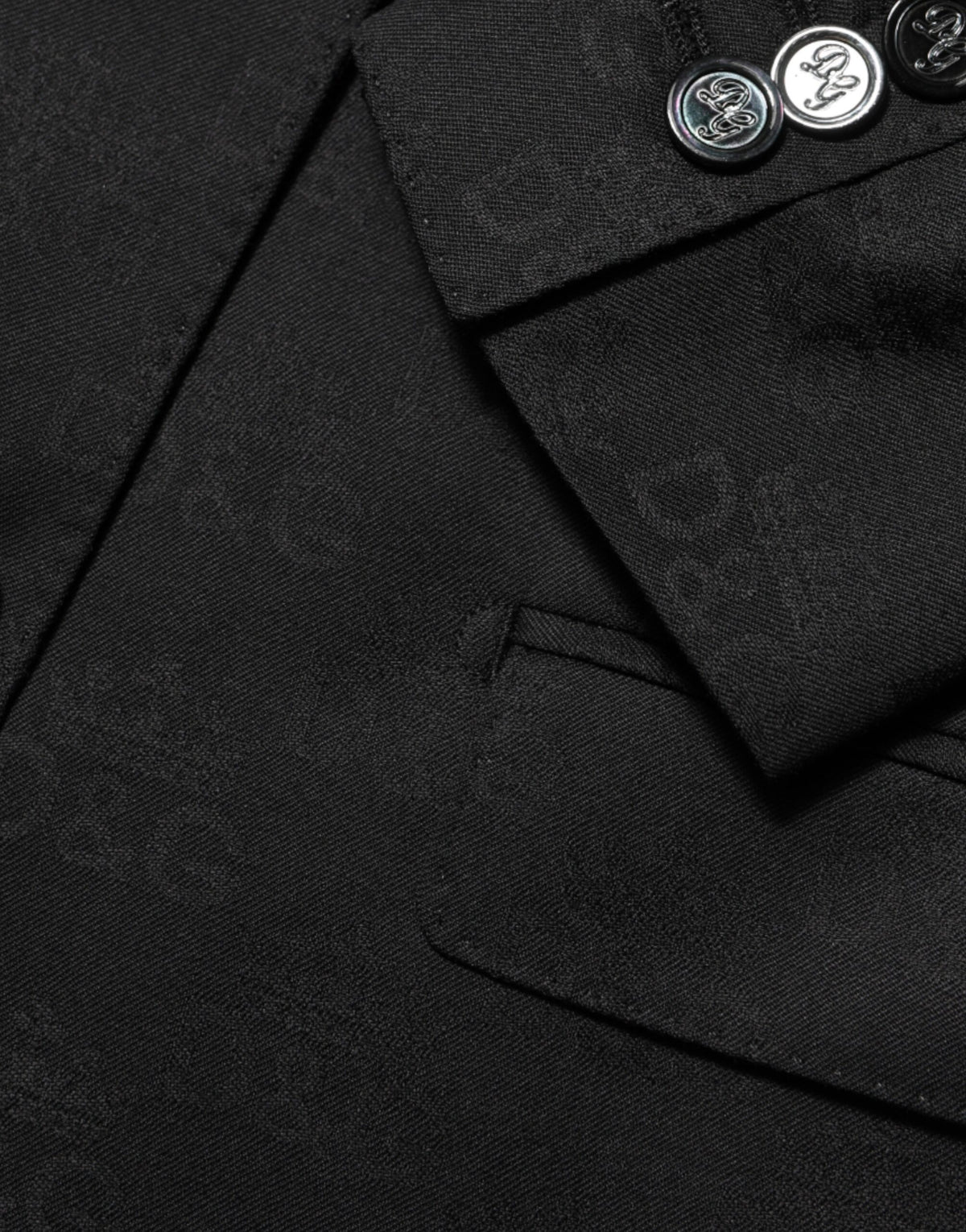 Dolce & Gabbana Men's Single Breasted Silk & Virgin Wool Blazer - Black
