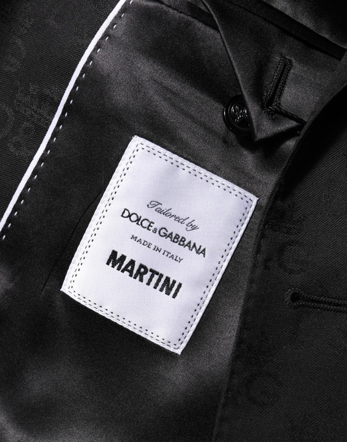 Dolce & Gabbana Men's Single Breasted Silk & Virgin Wool Blazer - Black