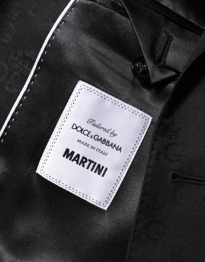Dolce & Gabbana Men's Single Breasted Silk & Virgin Wool Blazer - Black