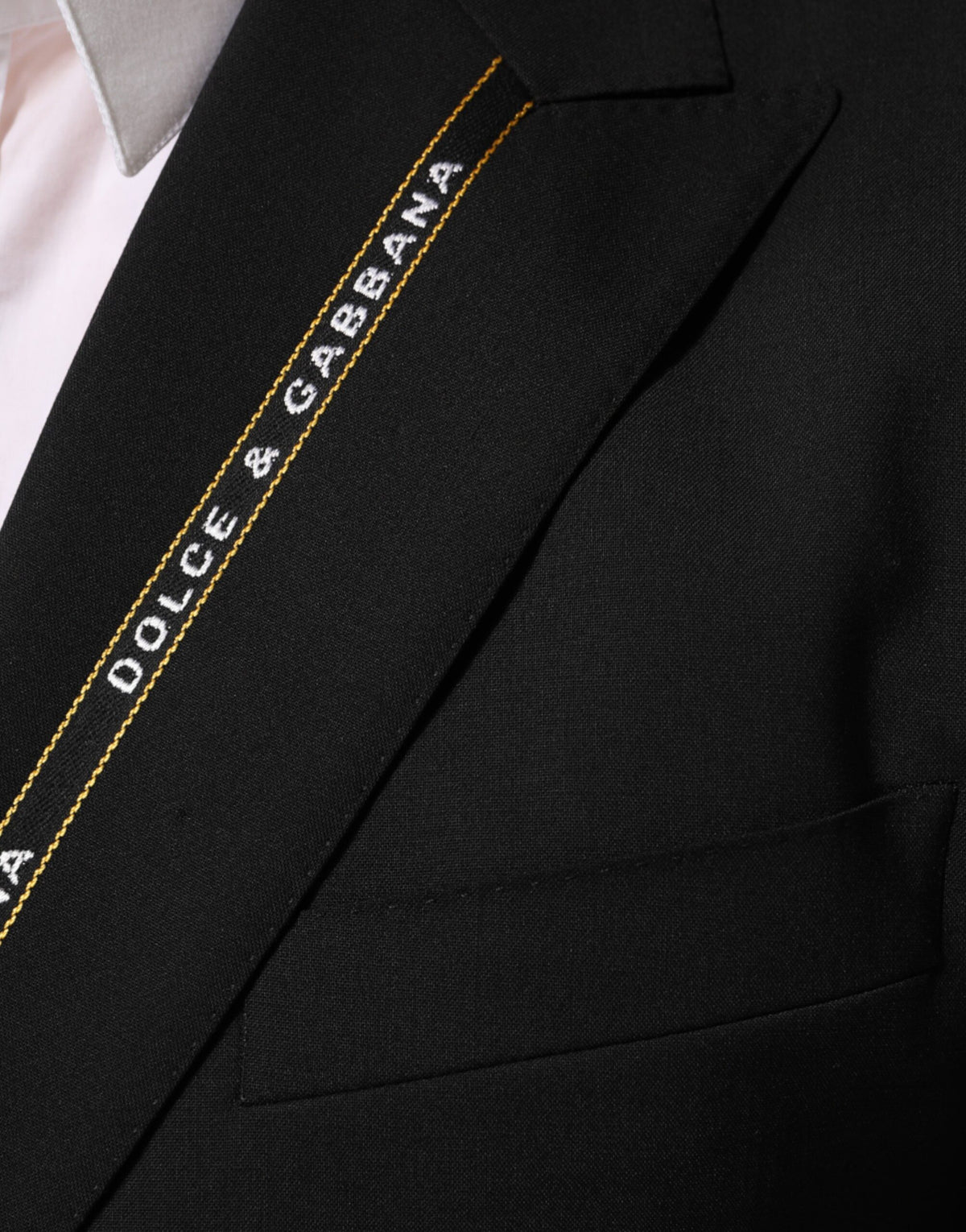 Dolce & Gabbana Men's Double Breasted Silk Wool & Elastane Blazer - Black Signature