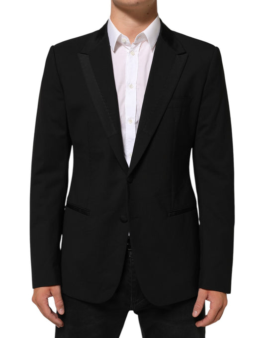 Dolce & Gabbana Men's Virgin Wool Viscose Silk & Acetate Blazer - Black