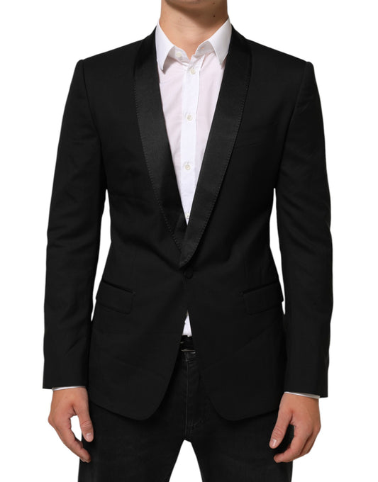 Dolce & Gabbana Men's Polyester Silk Viscose & Virgin Wool Blazer - Black