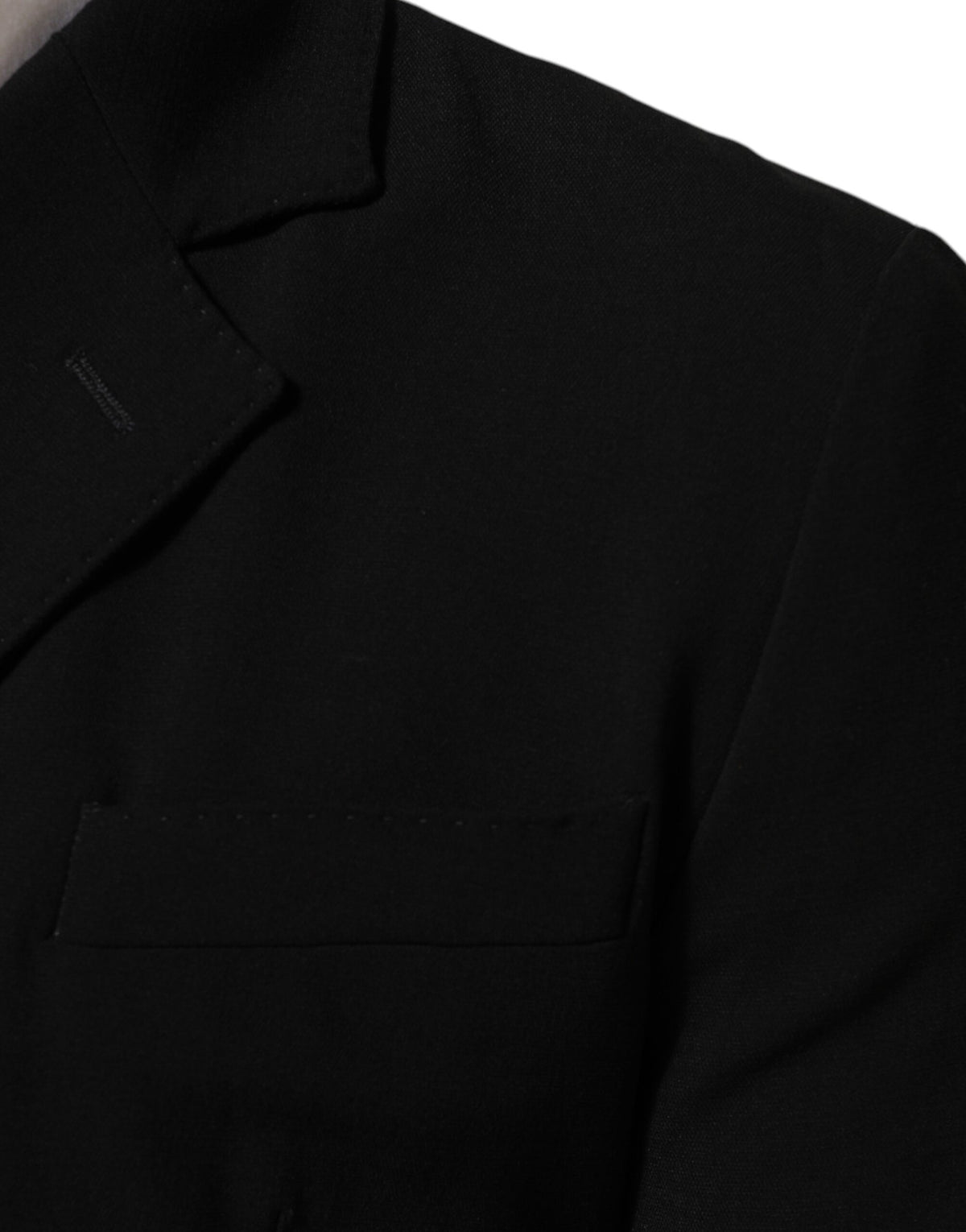 Dolce & Gabbana Men's Double Breasted Virgin Wool Silk & Elastane Blazer - Black