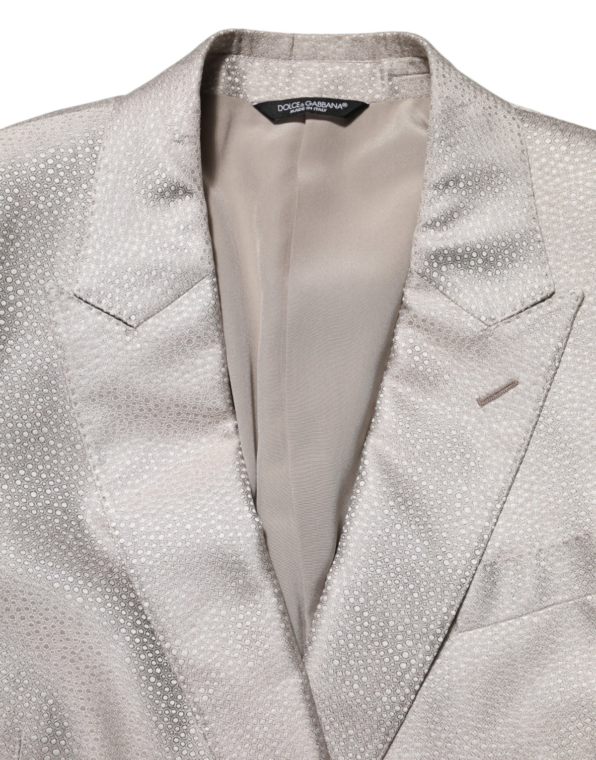 Dolce & Gabbana 9 To 5 Men's Double Breasted Silk & Viscose Blazer - Beige Signature