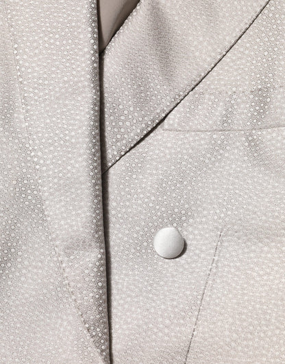 Dolce & Gabbana 9 To 5 Men's Double Breasted Silk & Viscose Blazer - Beige Signature