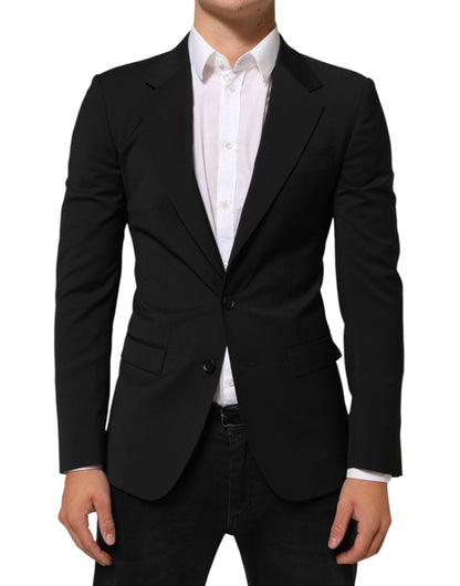 Dolce & Gabbana Men's Polyester Viscose Wool Blazer - Black