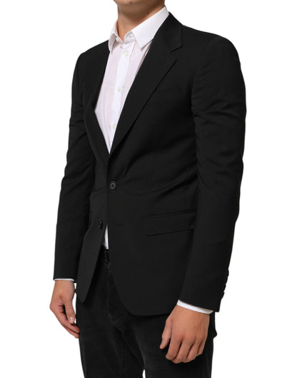Dolce & Gabbana Men's Polyester Viscose Wool Blazer - Black