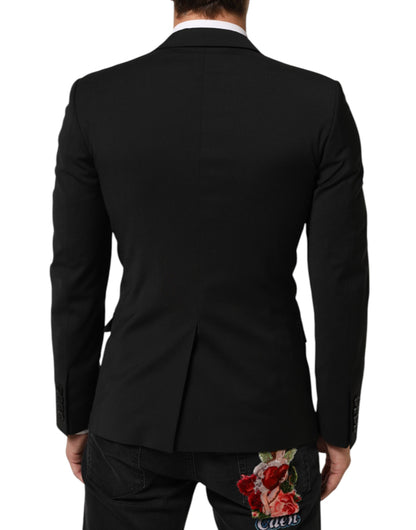 Dolce & Gabbana Men's Polyester Viscose Wool Blazer - Black