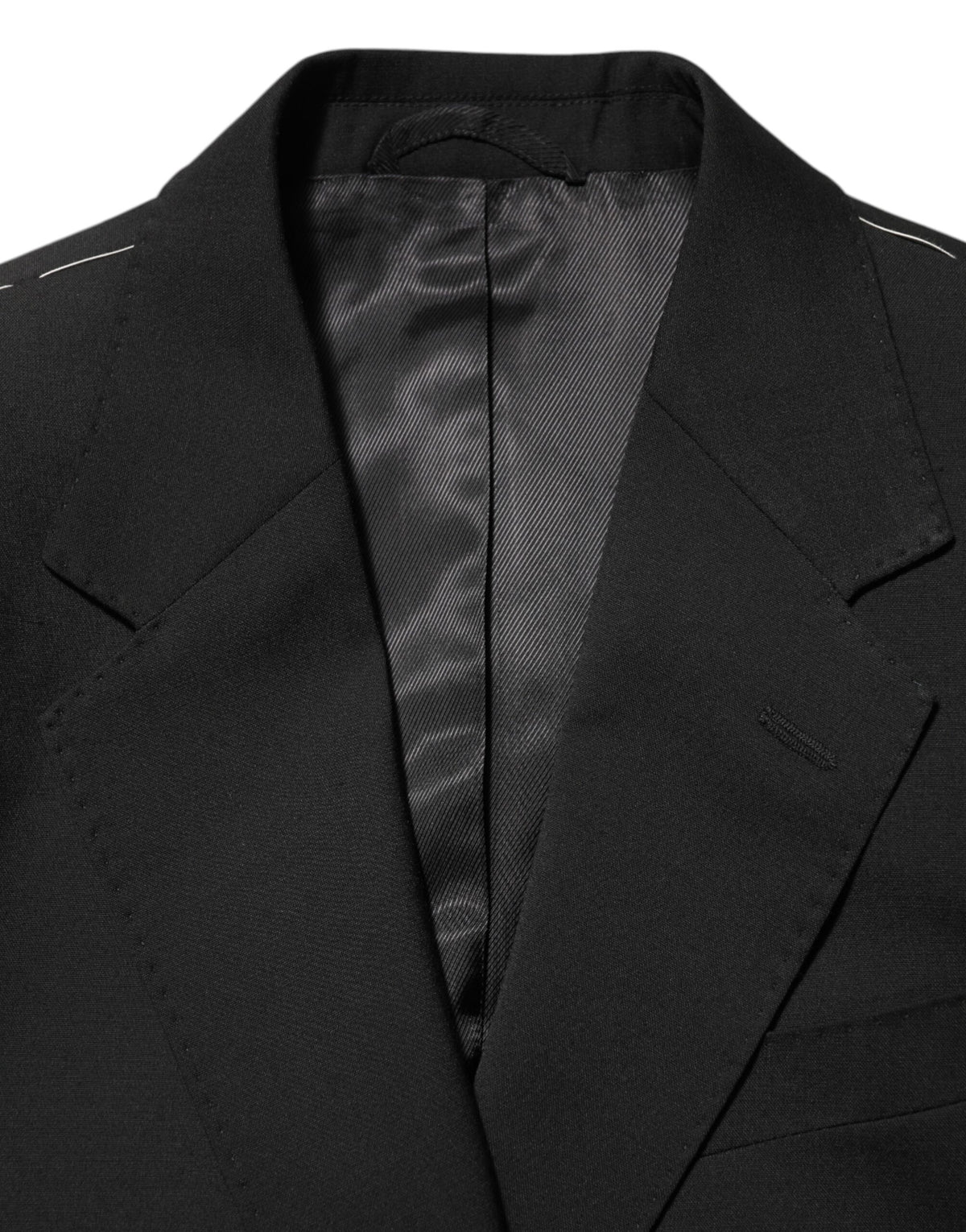 Dolce & Gabbana Men's Polyester Viscose Wool Blazer - Black