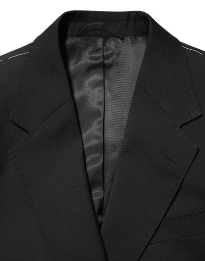 Dolce & Gabbana Men's Polyester Viscose Wool Blazer - Black