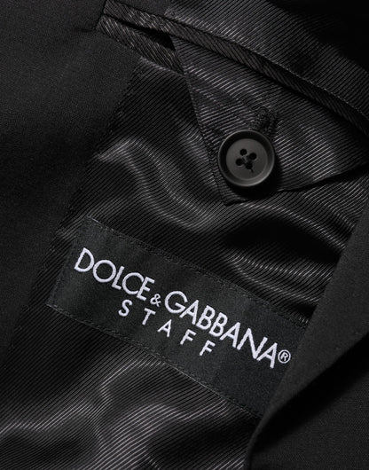 Dolce & Gabbana Men's Polyester Viscose Wool Blazer - Black