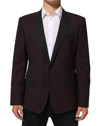 Dolce & Gabbana Women's Virgin Wool Viscose & Elastane Blazer - Maroon