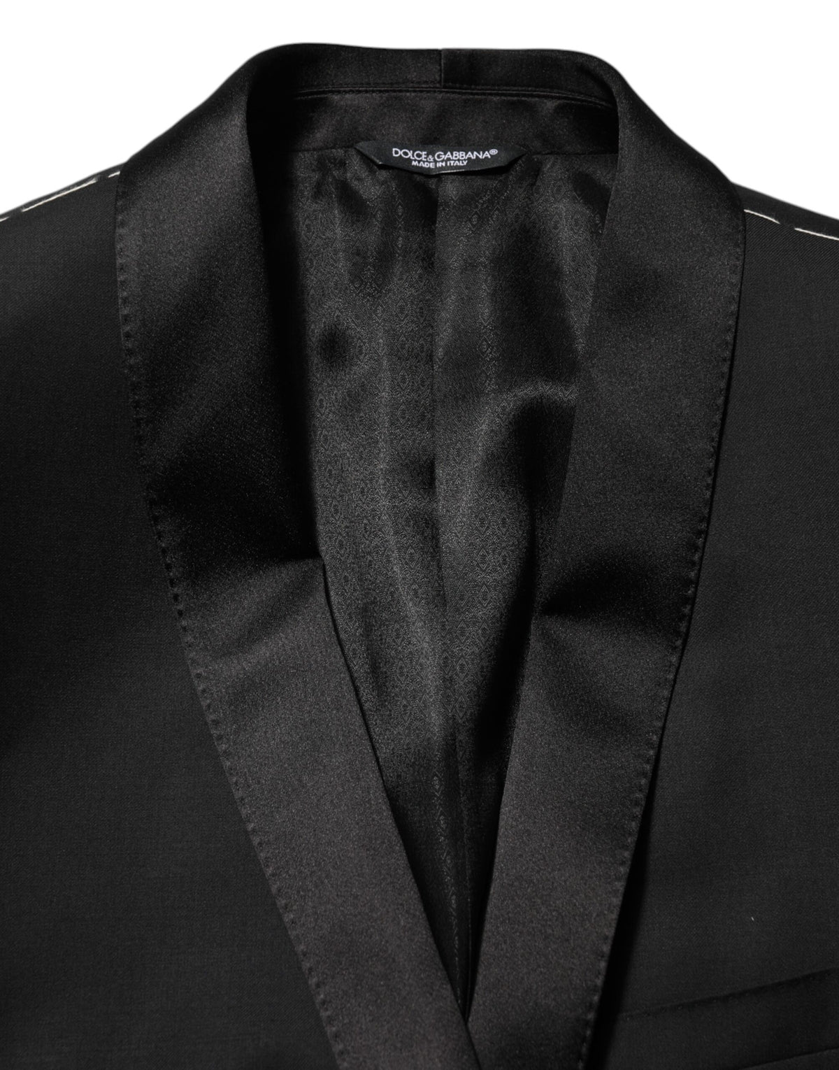 Dolce & Gabbana Men's Virgin Wool Viscose Silk & Polyester Blazer - Black Gold