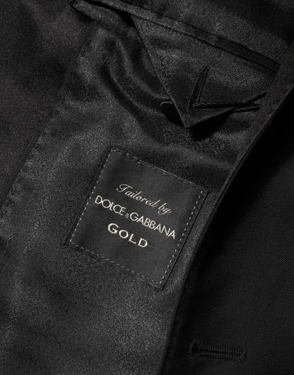 Dolce & Gabbana Men's Virgin Wool Viscose Silk & Polyester Blazer - Black Gold