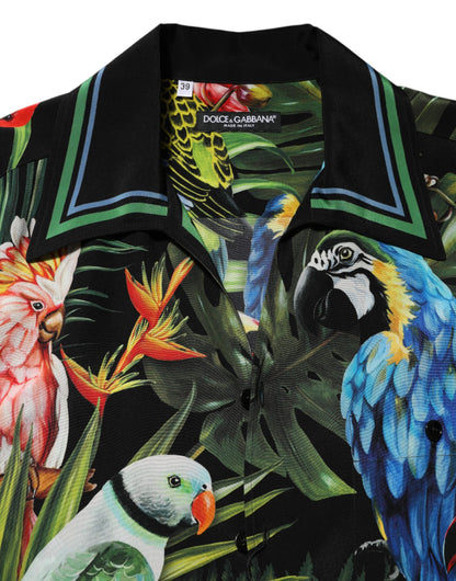 Dolce & Gabbana Men's Relaxed Fit Regular Long-Sleeve Silk Shirt - Multicolor Patterned Print