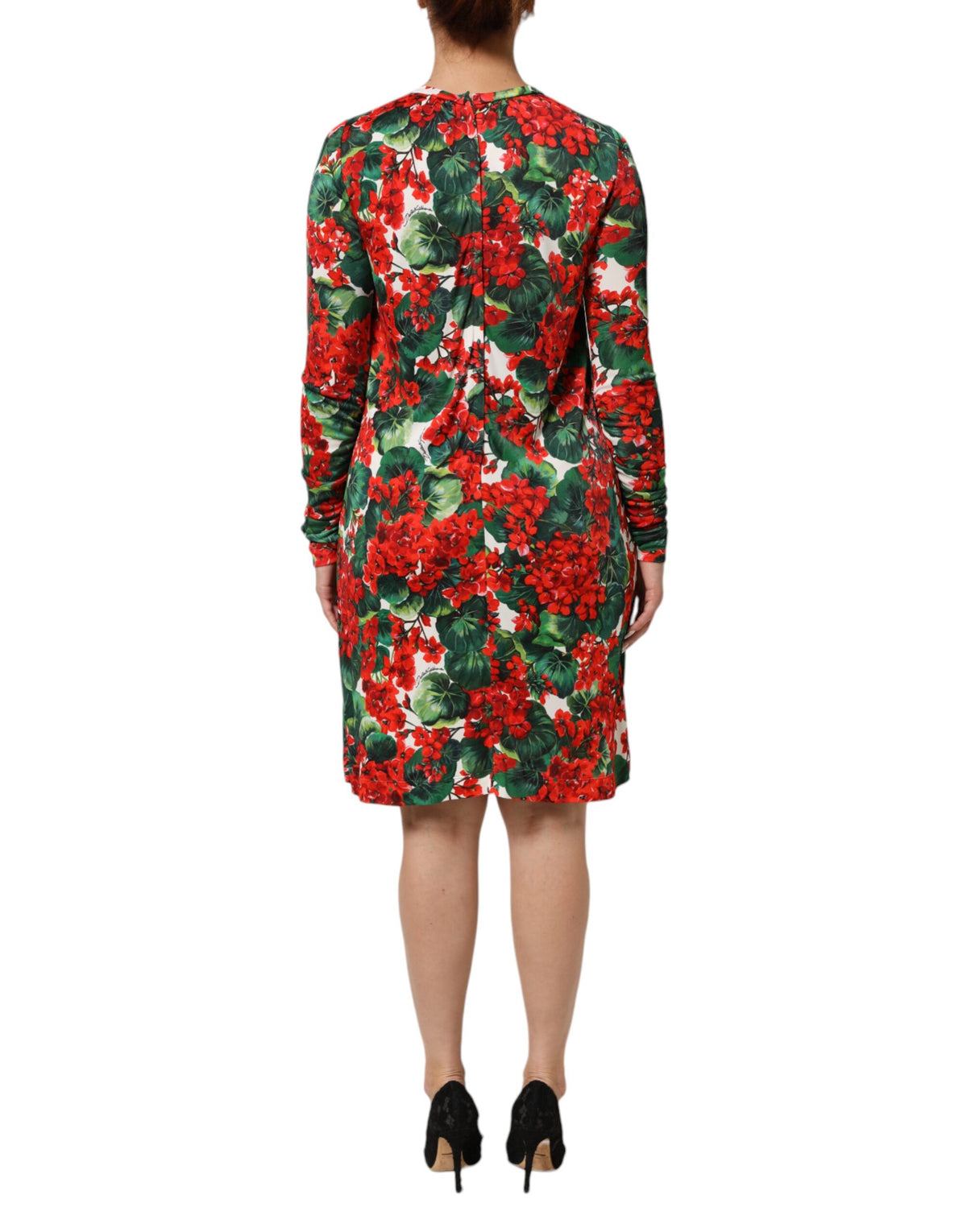 Dolce & Gabbana Women's Sheath Viscose Short Dress - Multicolor Patterned Floral Signature Print