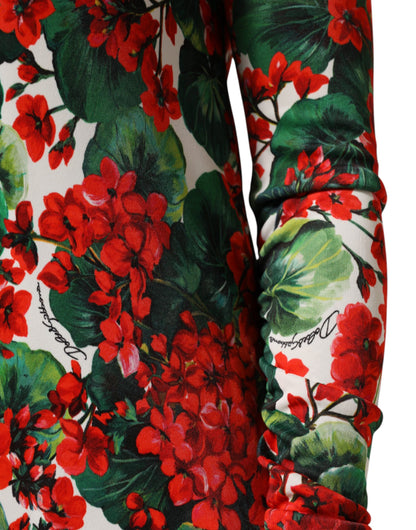 Dolce & Gabbana Women's Sheath Viscose Short Dress - Multicolor Patterned Floral Signature Print