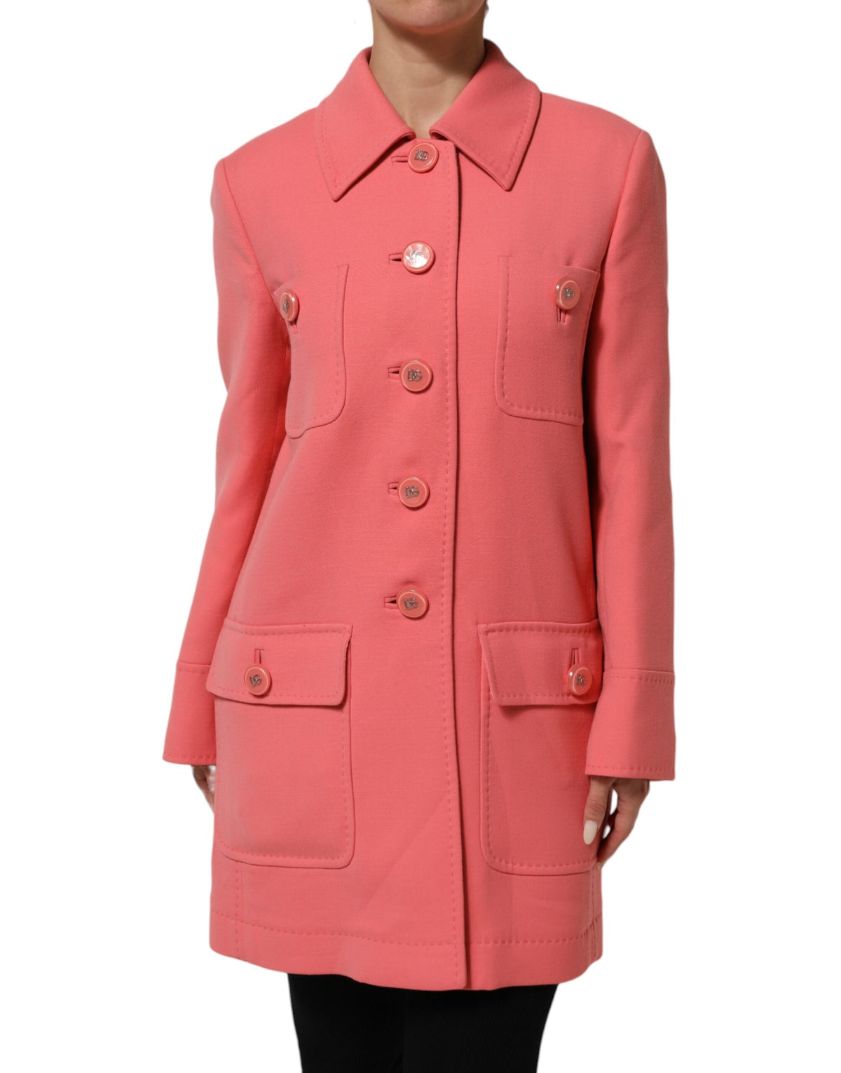 Dolce & Gabbana Women's Virgin Wool & Silk Trench Coat - Pink