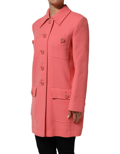 Dolce & Gabbana Women's Virgin Wool & Silk Trench Coat - Pink