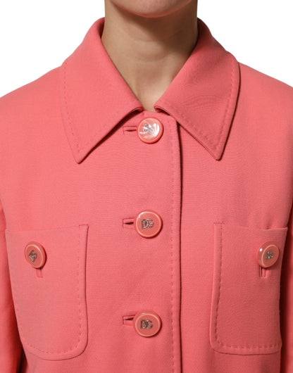 Dolce & Gabbana Women's Virgin Wool & Silk Trench Coat - Pink