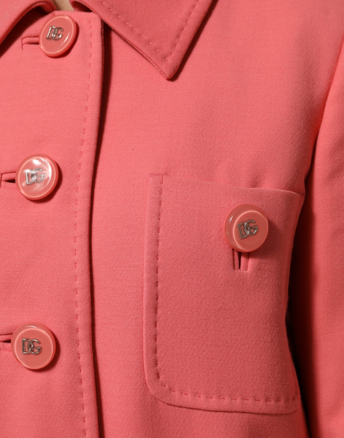 Dolce & Gabbana Women's Virgin Wool & Silk Trench Coat - Pink