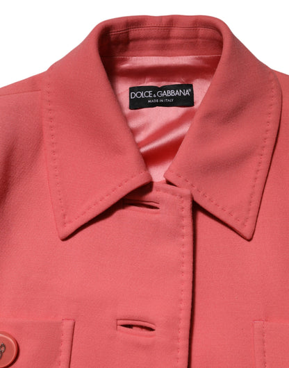 Dolce & Gabbana Women's Virgin Wool & Silk Trench Coat - Pink