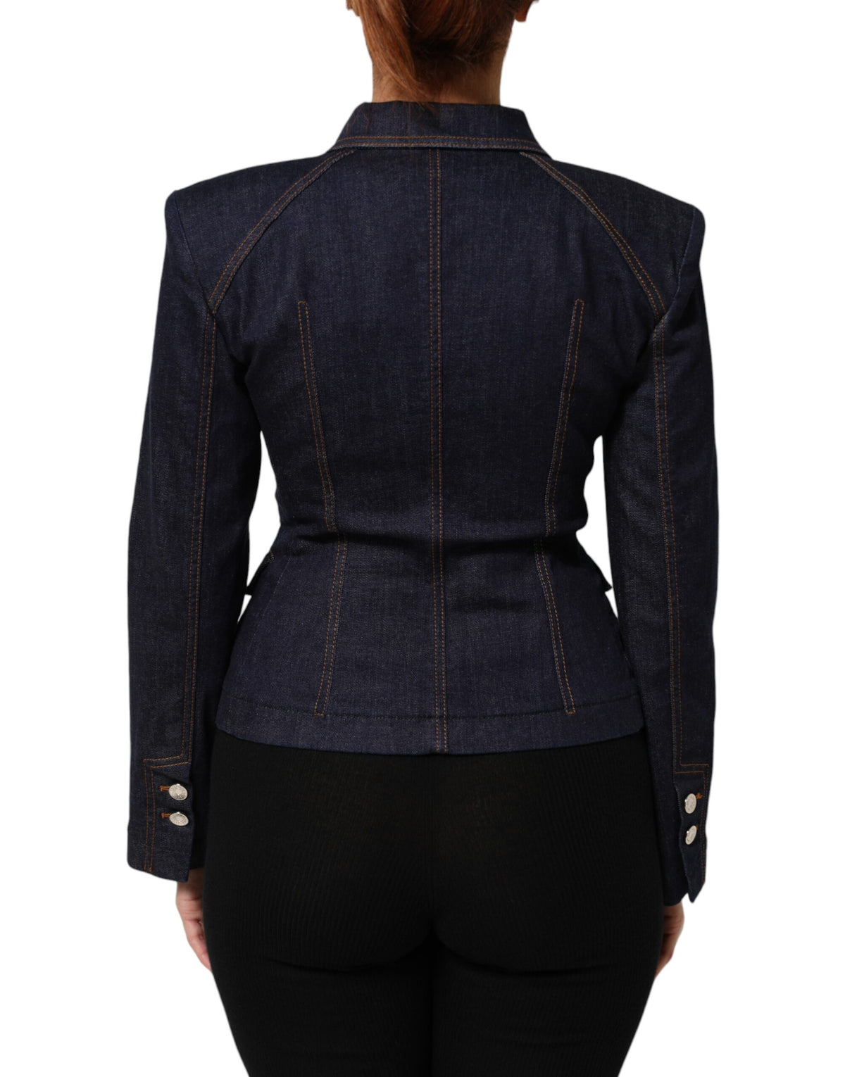 Dolce & Gabbana Women's Stretch Denim Cotton Polyester Trucker Jacket - Dark Blue