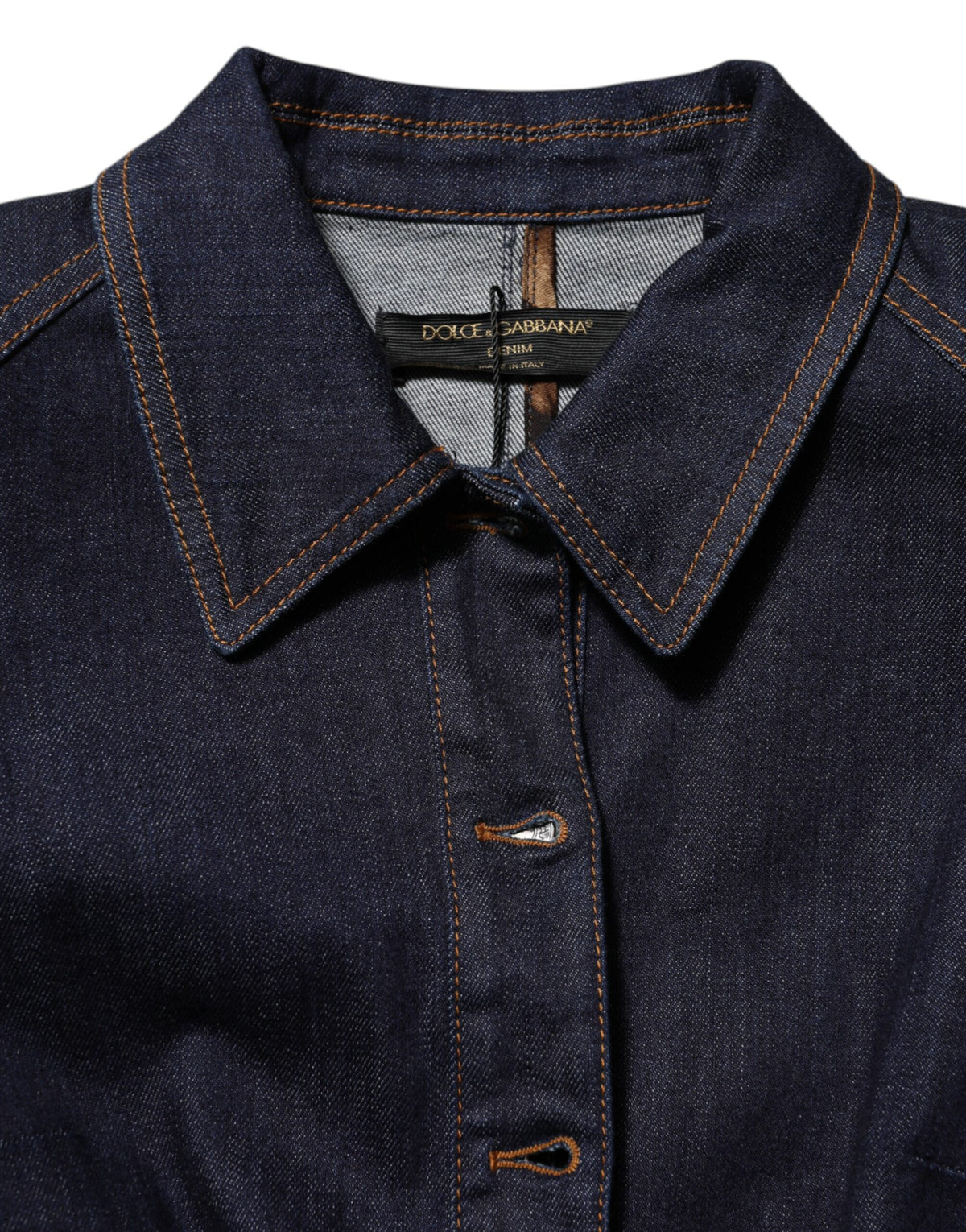 Dolce & Gabbana Women's Stretch Denim Cotton Polyester Trucker Jacket - Dark Blue